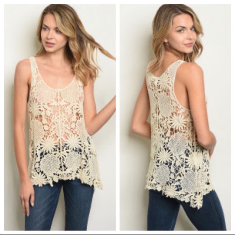 Crochet, Sleeveless Tunic Top - Picture 7 of 7